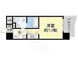 ウィルドゥ市岡 1Kの間取図画像