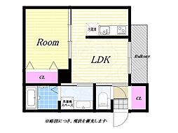 大阪市此花区朝日1丁目アパート 1LDKの間取図画像