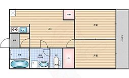 ロイヤルハイツ河田 2LDKの間取図画像