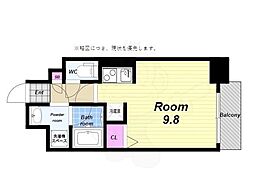 エグゼ大阪ドーム 1Kの間取図画像