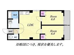 Y's朝潮橋駅前 2LDKの間取図画像