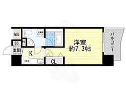 ウィルドゥ市岡 1Kの間取図画像