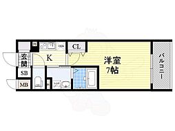 ジュネーゼみなと弁天町 1Kの間取図画像