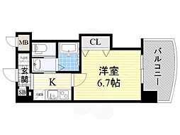 Luxeドーム前1 1Kの間取図画像