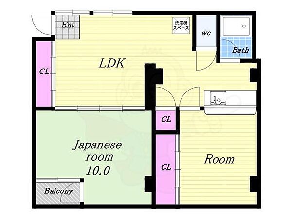 岡隈マンション ｜大阪府大阪市港区南市岡２丁目(賃貸マンション2LDK・2階・44.20㎡)の写真 その2