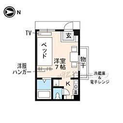 グリムハウス 1階1Kの間取り