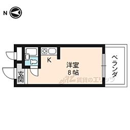 スクエア20 ワンルームの間取図画像