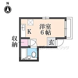 うきたセラーズハウス ワンルームの間取図画像