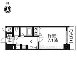 ベラジオ五条烏丸 1Kの間取図画像