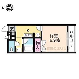 プレジール西ノ京 1Kの間取図画像