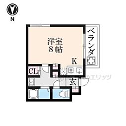 第一吉田ハイツ ワンルームの間取図画像