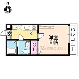 アークリード今出川大宮 1Kの間取図画像