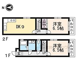ドーリア北野東 2DKの間取図画像
