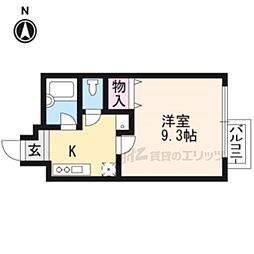 CITYSPIRE烏丸御池 1Kの間取図画像
