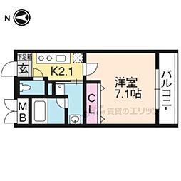 シェール・ラ・トルチュ 1Kの間取図画像