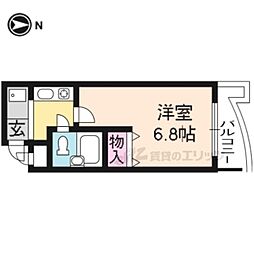 パークサイドC 1Kの間取図画像