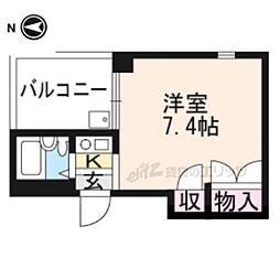 エクセレントビル夷川 ワンルームの間取図画像