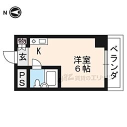 四条SKハイツ ワンルームの間取図画像