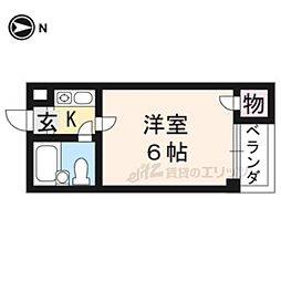 ヴィレッジヒル 1Kの間取図画像