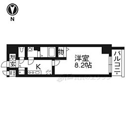 アスヴェル京都二条駅前2 1Kの間取図画像