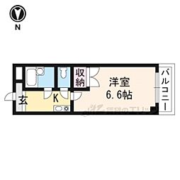 ベル・クレストおくだ 1Kの間取図画像