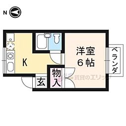 ハイツ山喜 1Kの間取図画像