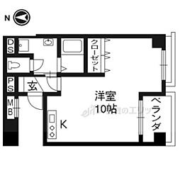 京都友禅文化会館 ワンルームの間取図画像