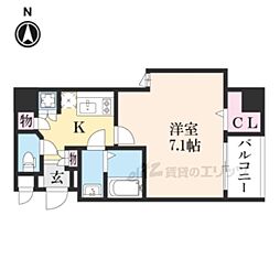 アドバンス京都デタンデュ 1Kの間取図画像