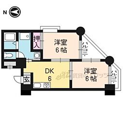 アーバンハイツ高辻 2DKの間取図画像
