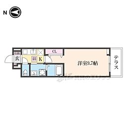 アビィ ロード 1Kの間取図画像