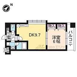 プラネシア星の子山科三条 1LDKの間取図画像