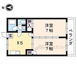 ビラデリンネ 2Kの間取図画像