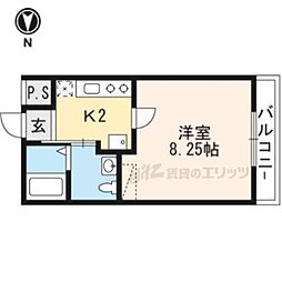 フォルトゥーナ大将軍 1Kの間取図画像