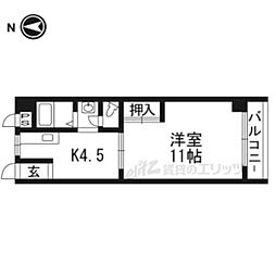 メゾン・ド・白河 1DKの間取図画像
