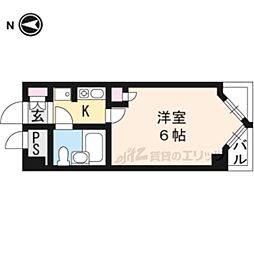 ライオンズマンション京都三条第3 1Kの間取図画像