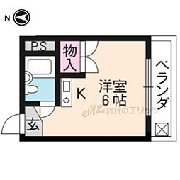 サンモール青木 1Kの間取図画像