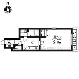 グランレブリー御所西 1Kの間取図画像