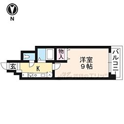ハウスセゾン両替町 1Kの間取図画像