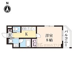 フーガス 1Kの間取図画像