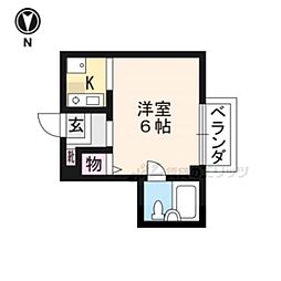 ユニハイツ 1Kの間取図画像