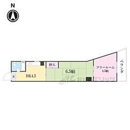 アサヒマンション 2DKの間取図画像