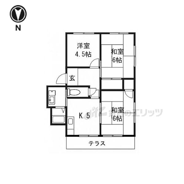 ガーデンハウス南禅寺B棟 103｜京都府京都市左京区南禅寺下河原町(賃貸アパート2LDK・1階・46.00㎡)の写真 その2