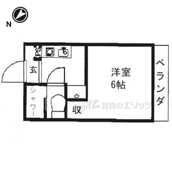 京都府京都市左京区北白川下池田町(賃貸マンション1K・3階・16.47㎡)の写真 その2