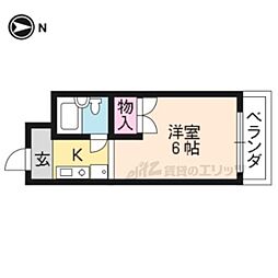 山本マンション 1Kの間取図画像