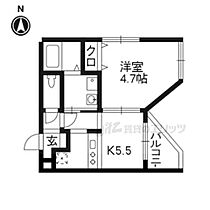 京都府京都市左京区北白川久保田町（賃貸マンション1K・2階・28.42㎡） その2