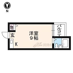 大文字マンション ワンルームの間取図画像