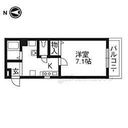 ティムゥル九条 1Kの間取図画像