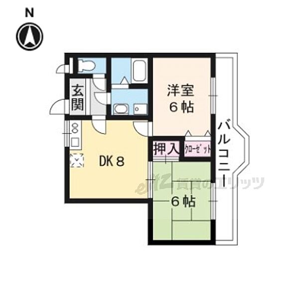 滋賀県大津市大萱4丁目(賃貸マンション2LDK・1階・46.37㎡)の写真 その2