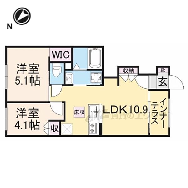 チェスナッツ 101｜滋賀県米原市宇賀野(賃貸アパート2LDK・1階・48.60㎡)の写真 その2