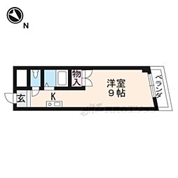 JR東海道・山陽本線 南草津駅 徒歩15分の賃貸マンション 4階ワンルームの間取り